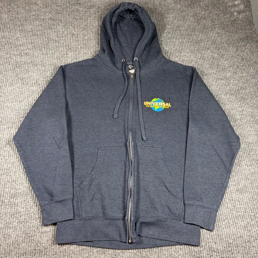 Universal Studios Hoodie Men's M Orlando Resort Gray Zip Up Popeye Characters